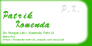 patrik komenda business card